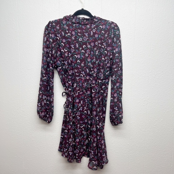 Francesca's Floral Party Event Romantic True Wrap Dress Womens Size Small Lined - Picture 7 of 13